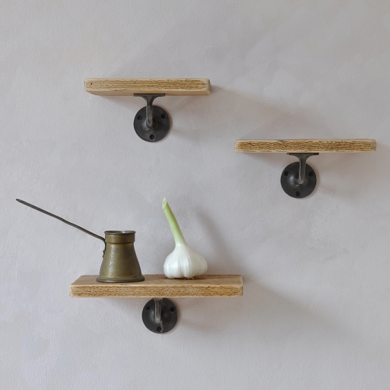 Pimlico Wood And Steel Set Of Three Shelves