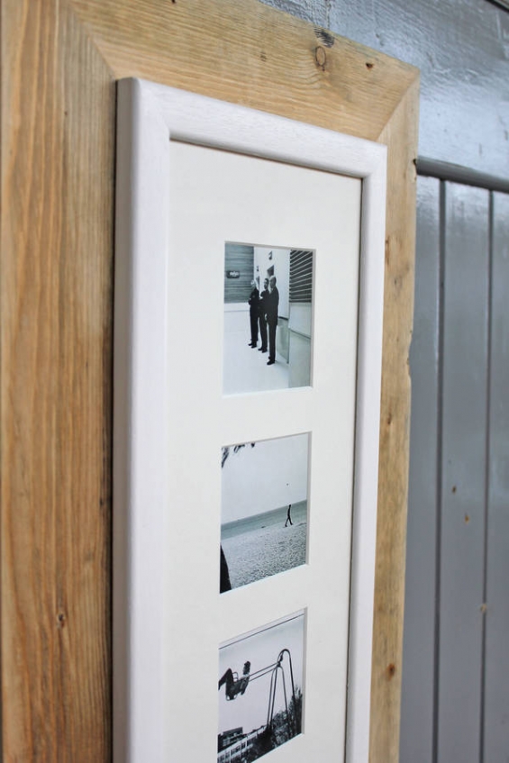 Reclaimed Wooden Multi Three Aperture Photo Frame