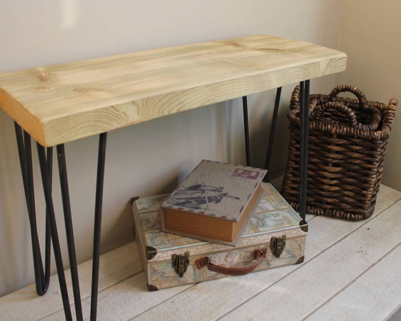 Industrial Wood And Steel Bench (Natural)