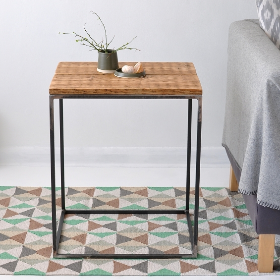 Oxford Wood And Steel Side Table
