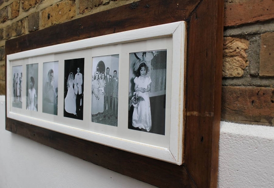 Reclaimed Wooden Multi Aperture Photo Frame