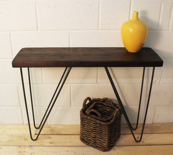  Industrial Wood And Steel Console Table