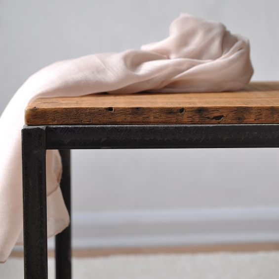 Reclaimed Wood And Steel Shoe Rack/Bench