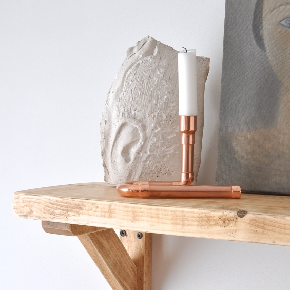 Single Copper Candle Holder