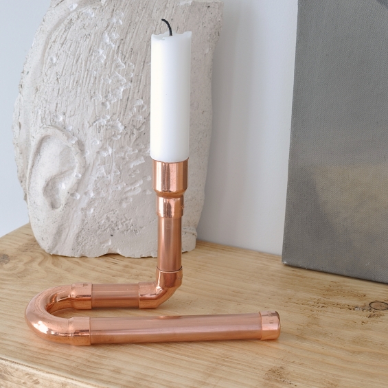 Single Copper Candle Holder