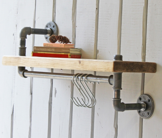New York Industrial Pipe Shelf