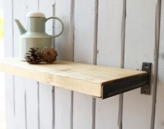 Industrial Wood And Steel Shelf (natural)
