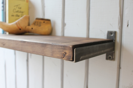 Industrial Wood And Steel Shelf (dark)