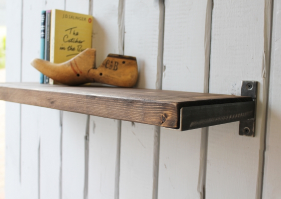 Industrial Wood And Steel Shelf (dark)