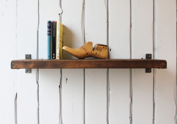 Industrial Wood And Steel Shelf (dark)