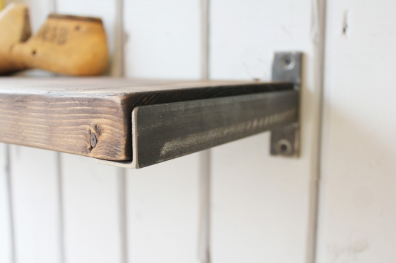 Industrial Wood And Steel Shelf (dark)
