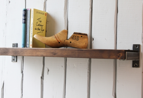 Industrial Wood And Steel Shelf (dark)