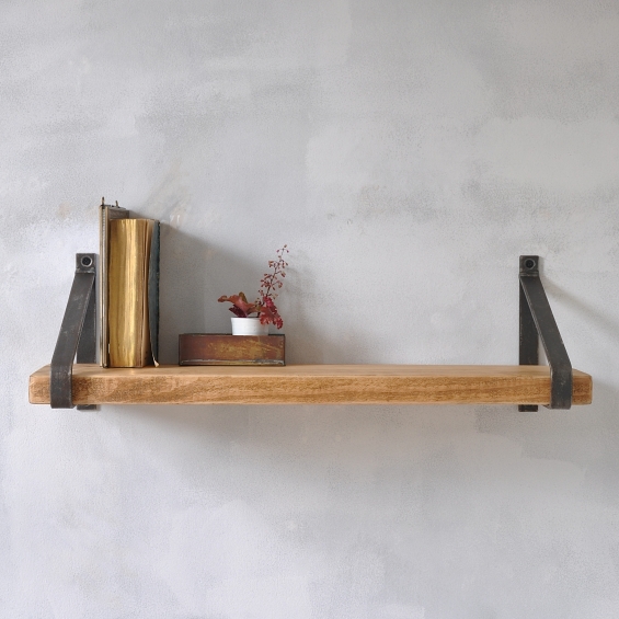 Manhattan Industrial Wood Shelf