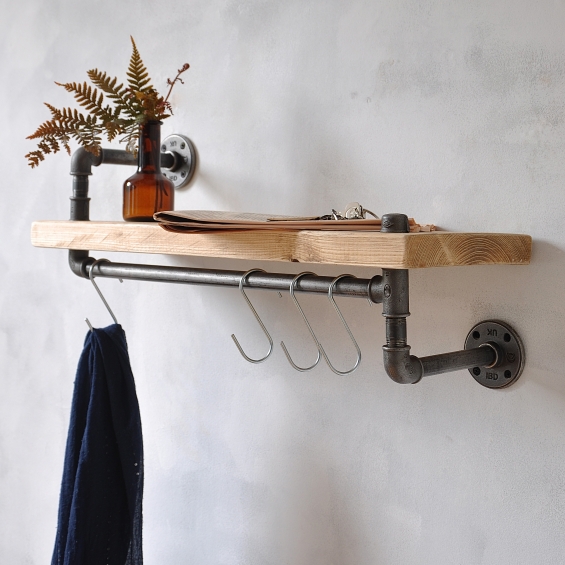 New York Industrial Pipe Shelf