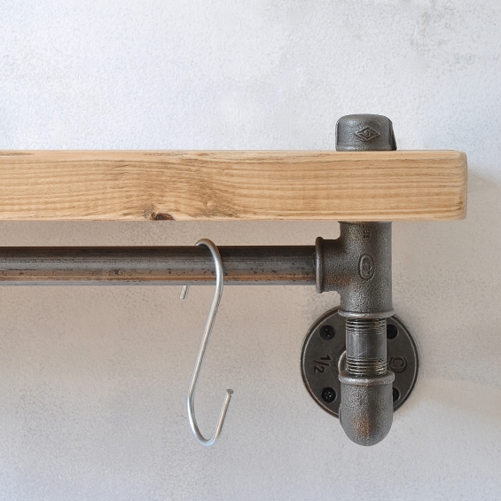 New York Industrial Pipe Shelf