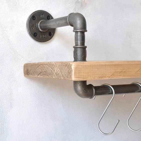 New York Industrial Pipe Shelf