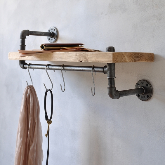 New York Industrial Pipe Shelf