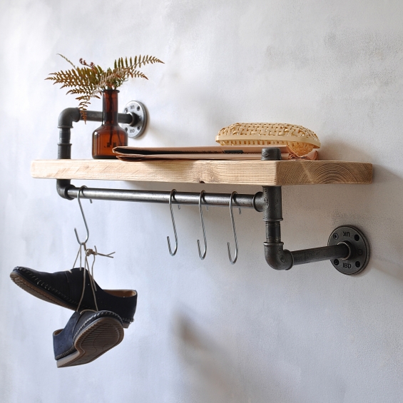 New York Industrial Pipe Shelf