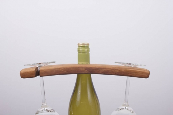 Reclaimed Oak Wine Bottle And Glass Holder