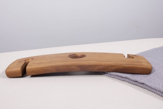 Reclaimed Oak Wine Bottle And Glass Holder