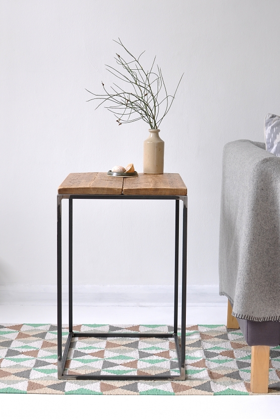Oxford Wood And Steel Side Table