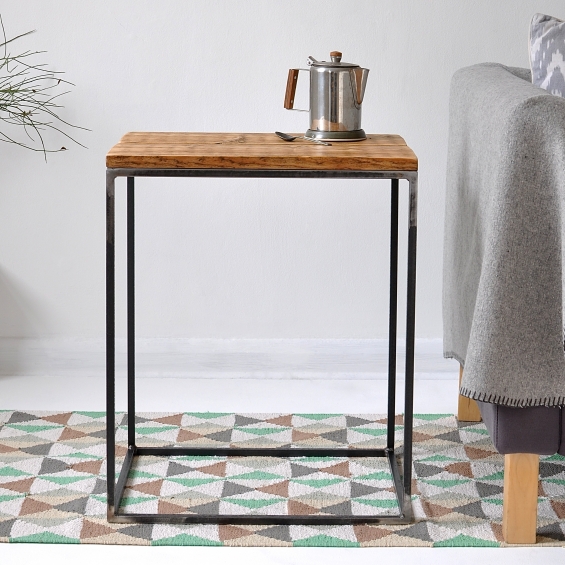 Oxford Wood And Steel Side Table