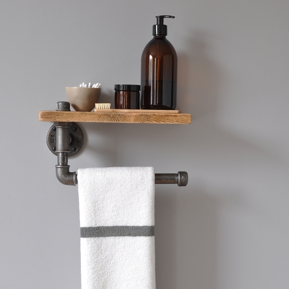 Industrial Towel Rail And Shelf