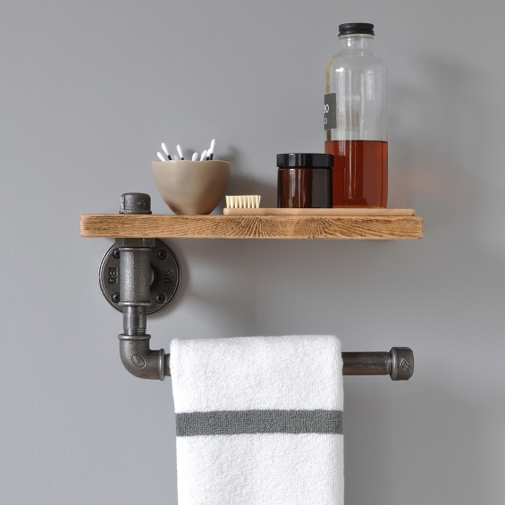 Industrial Towel Rail And Shelf
