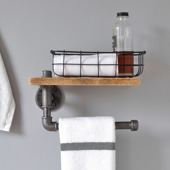 Industrial Towel Rail And Shelf