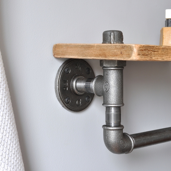 Industrial Towel Rail And Shelf