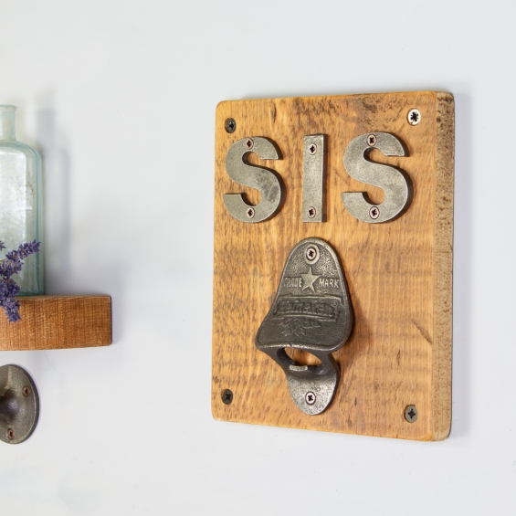 Sis Reclaimed Wood Bottle Opener