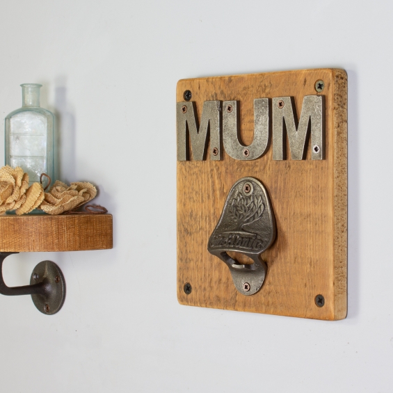 Mum Reclaimed Wood Bottle Opener