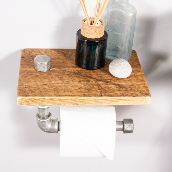 Industrial Toilet Roll Holder And Shelf Galvanised