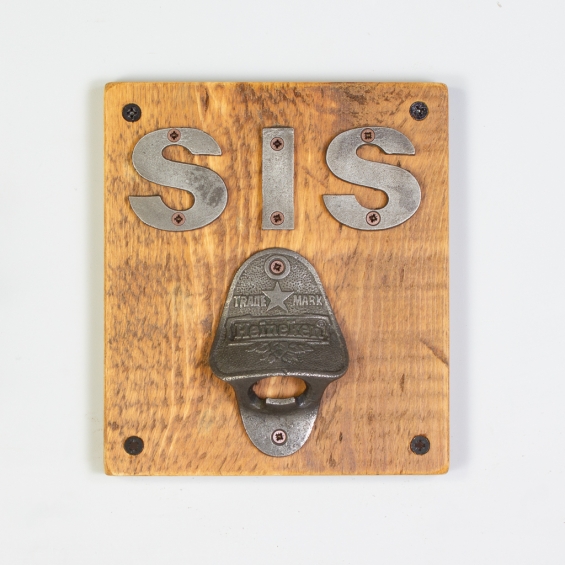 Sis Reclaimed Wood Bottle Opener