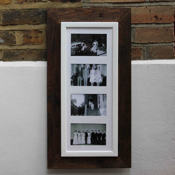 Reclaimed Wooden Multi Aperture Photo Frame