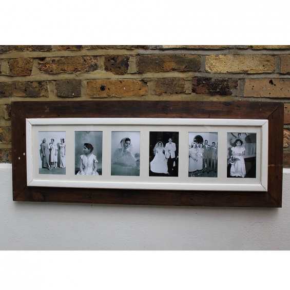 Reclaimed Wooden Multi Aperture Photo Frame