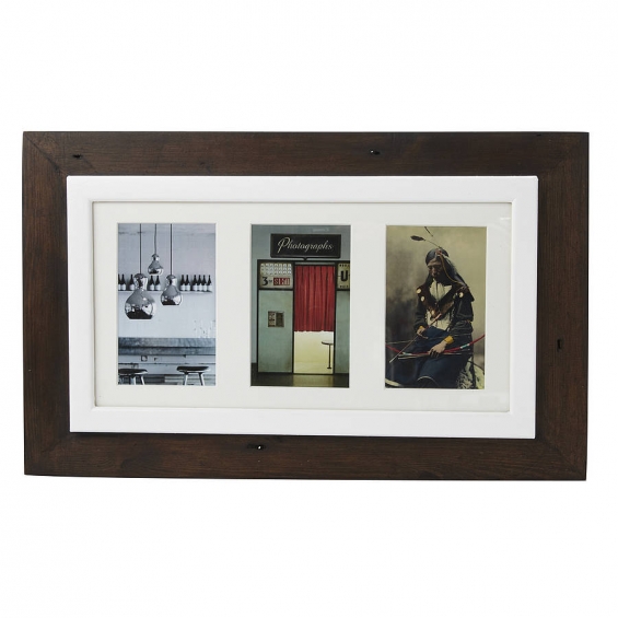 Reclaimed Wooden Multi Aperture Photo Frame
