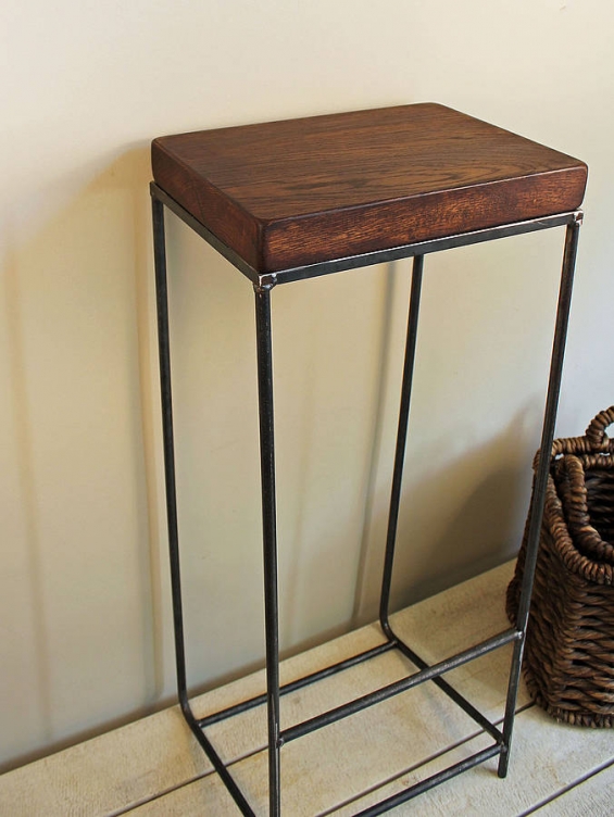 Industrial Oak Bar Stool
