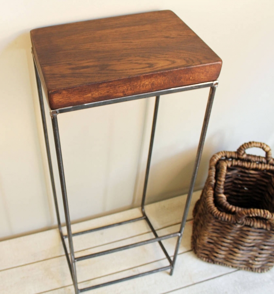 Industrial Oak Bar Stool