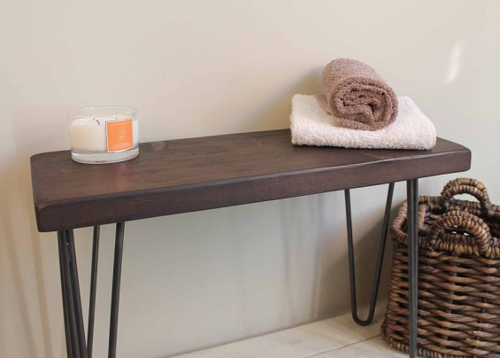 Industrial Wood And Steel Bench