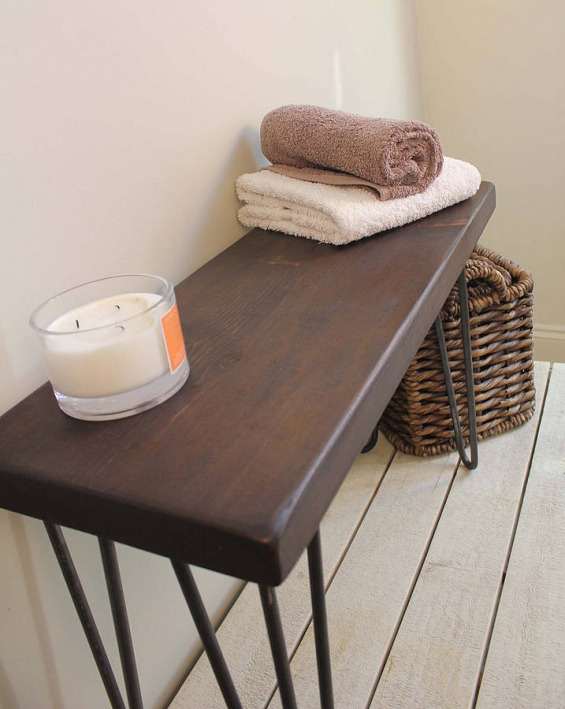 Industrial Wood And Steel Bench