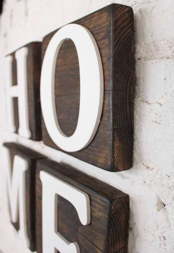 Reclaimed Wooden Block Letters