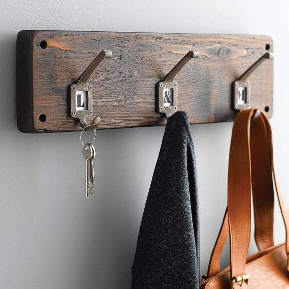 Reclaimed Wood Hook Board