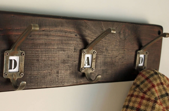 Reclaimed Wood Hook Board 